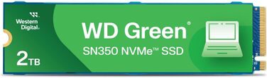 WD Green SN350 2TB NVMe SSD - Внутрішній SSD накопичувач M.2 2280, PCIe Gen3, QLC, до 3200 МБ/с