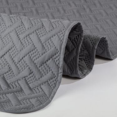 Комплект літньої постільної білизни Serta з ковдрою та наволочками, поліестер, сірий, лаймовий, King Size