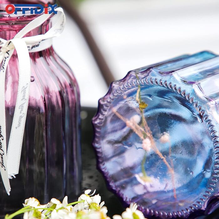 Скляна ваза OFFIDIX з градієнтом кольору, багатокольорова, геометричний дизайн, для весілля, подій, декору, квіткових композицій, офісу або дому