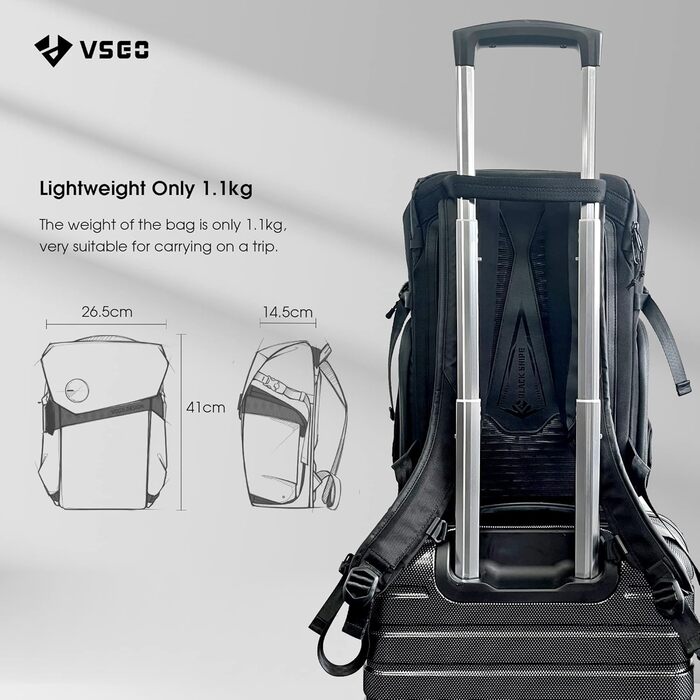 Рюкзак фотографський VSGO Black Snipe 16L для DSLR/SLR камер, DJI стабілізаторів та подорожей