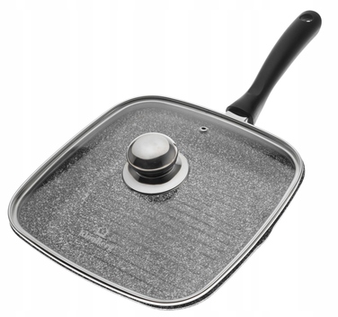 Гриль-пательня KlönBerg з мармуровим покриттям та кришкою, 24 см