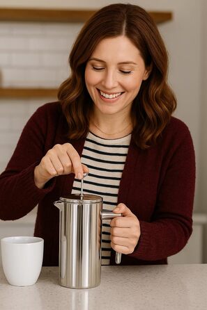 Френч-прес VIA CREMA зі скла та нержавіючої сталі, 800/1000 мл