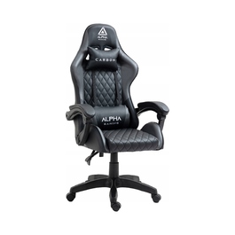 Ігрове крісло Alpha Gaming Carbon, штучна шкіра, чорно-сіре