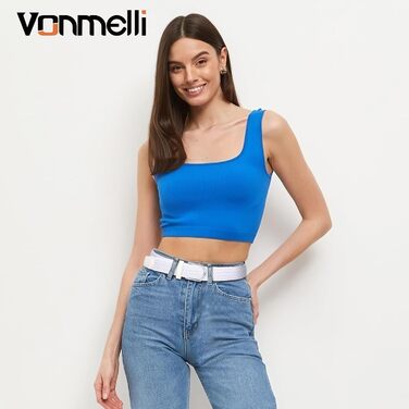 Жіночий/Чоловічий еластичний плетений ремінь VONMELLI з золотою/срібною пряжкою для джинсів, штанів, шортів, суконь. Розмір XL (107-119 см)