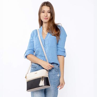 Сумка жіноча LOVEVOOK шопер через плече, шкіряний набір 3 в 1, чорно-бежева