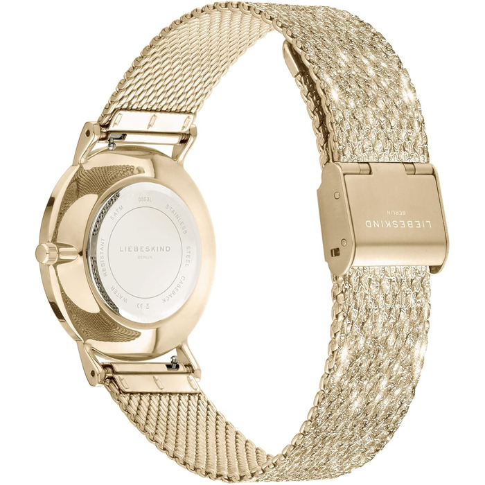 Годинник жіночий LIEBESKIND BERLIN – круглий кварцовий годинник 34 мм – блискучий браслет з сітки – водонепроникність 5ATM – сучасний та елегантний – доступний у різних кольорах (Frozen Rosé)