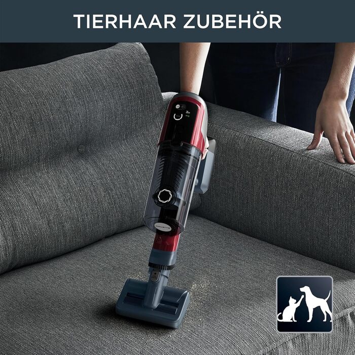 Rowenta RH6471 X-Pert 6.60 Cordless Stick Vacuum | Lightweight | Pet Accessories | LED Display | Flex Joint | 100W | Removable Battery | All Floor Types | Up to 45 Min. Runtime | 2-in-1 Wall Mount | Pet Hair | Flex Joint