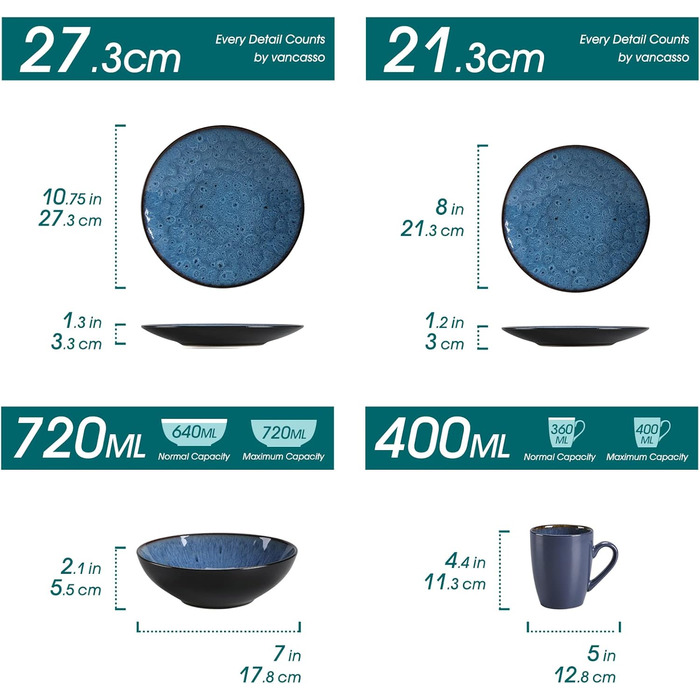 Tableware Stoneware, Vancasso Bubble Dinnerware Set