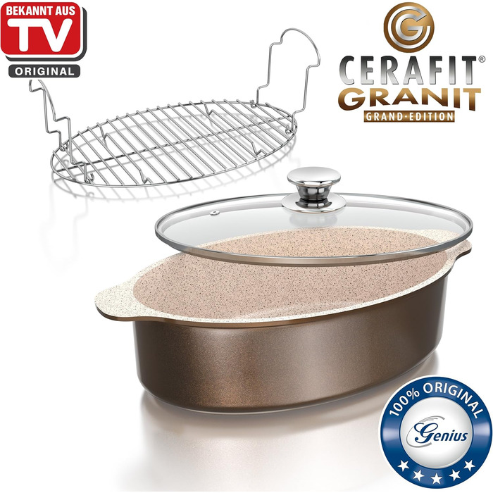 Набір сковорідок Genius Cerafit Fusion (7 шт.) з керамічним покриттям | 28 x 28 см, смарагдовий, антипригарне покриття Lotus, легке миття