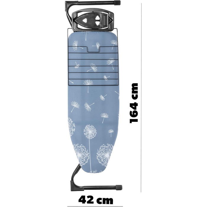 Прасувальна дошка KADAX з висувною полицею, 120x42 см, регульована висота, антиковзні ніжки (Зелений/Темно-синій)