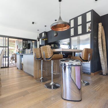 Відро для сміття кухонне автоматичне Kitchen Move Majestic 58 л, нержавіюча сталь, сріблястий