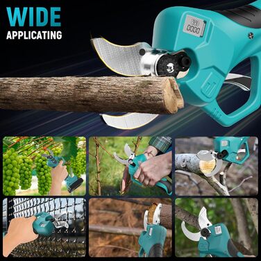 Акумуляторний секатор професійний для Makita 18В, LCD дисплей, діаметр різу до 40 мм, для гілок, кущів і стовбурів (без акумулятора)