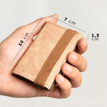 GUGGIARI® Slim Wallet with Coin Pocket made of Microfiber Jacquard with RFID Protection - Slim Wallet for Credit Cards - Credit Card Holder - Wallet for On the Go