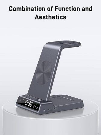 Бездротовий зарядний пристрій для Samsung Galaxy: зарядка для S25 Ultra, Watch Ultra/8/7/6, S24 Z Fold 6/Z Flip 6, Buds (сірий)