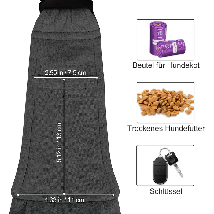 PetLoft Сумка-переноска для собак, реверсивна, регульована, Cross-Body Carrier для собак/котів/кроликів (темно-сірий)