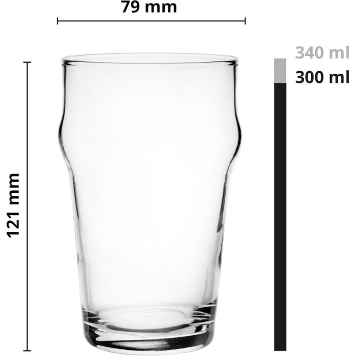Набір пивних келихів Glasmark KROSNO 1992, 6 шт, 300 мл для Pils, Stout, Ale – скляні келихи для пива, можна мити в посудомийній машині