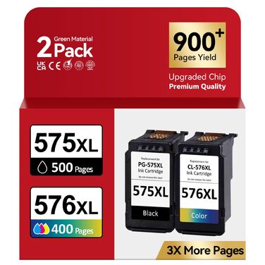 Картриджі Canon PG-575 XL (чорний) та CL-576 XL (кольоровий) сумісні, для принтерів Pixma TS3550i, TS3551i, TS3750i, TR4750i, TR4751