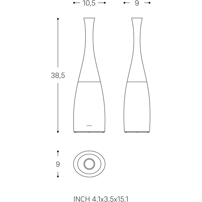 Мінімалістична щітка для унітазу COSMIC SAKU в скандинавському стилі з пластику та смоли. Тримач для щітки для унітазу чорного кольору матового.