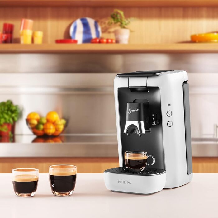 PHILIPS Senseo Maestro STAR Coffee Pad Machine – Intense Plus Technology, Perfect Espresso Quality, 1.2L Water Tank, Environmentally Friendly Design, Memo Function, Descaling Indicator (CSA260/10) White