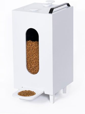 Автоматичний годівниця для котів та собак QLS, 20л, з мискою, 60 x 30 x 30 см, білий