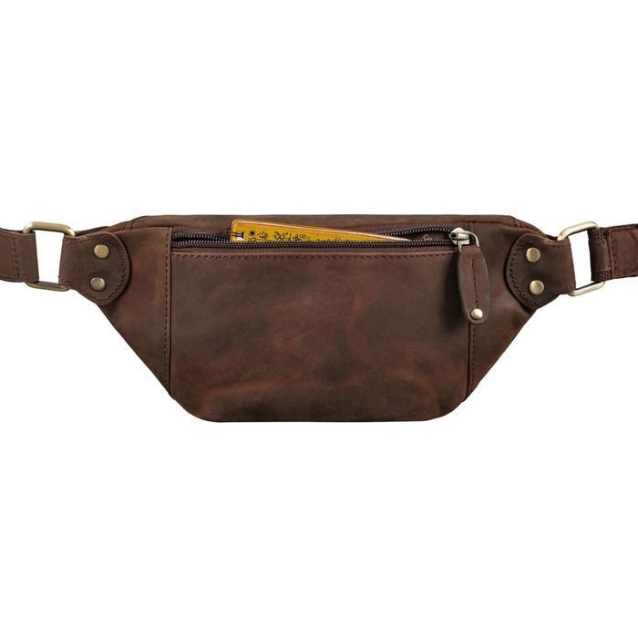 STILORD Orson: Чоловіча/Жіноча поясна сумка на пояс з натуральної шкіри STILORD – надійний захист від крадіжки, водонепроникність, регульований ремінь, колір: коричневий (Zamora)