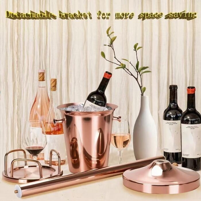 Ейсберг: Крижана чаша з нержавіючої сталі для барів, вечірок, весіль. Зберігає лід 3-6 годин. Золотий колір (Рожеве золото), 3FT