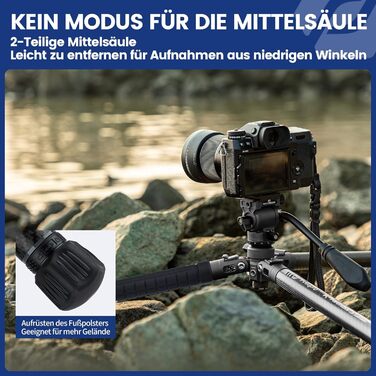 Штатив Fotopro Carbon X-Aircross 3 Lite: 151 см, 360° кулькова головка, для камери, легкий, синій