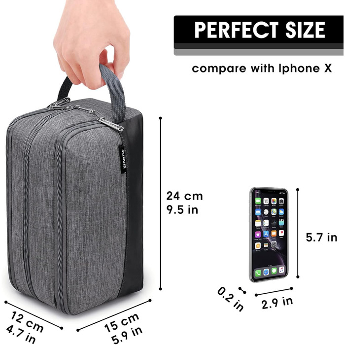 Чоловічий туалетний аксесуар WANDF для подорожей - Косметичка-органайзер для подорожей, Джинсовий сірий