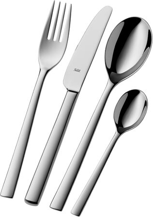 Silit Trend Cutlery Set, 6 Persons, 24-Piece, Monobloc Knives, Polished Crominox Stainless Steel, Rustproof, Scratch-Resistant, Durable, Dishwasher-Safe