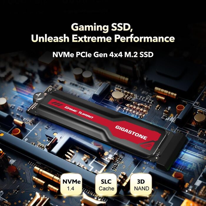 Gigastone SSD Gen4 2TB: Швидкий NVMe PCIe 4.0 SSD для ПК, ноутбука, PS5 з радіатором