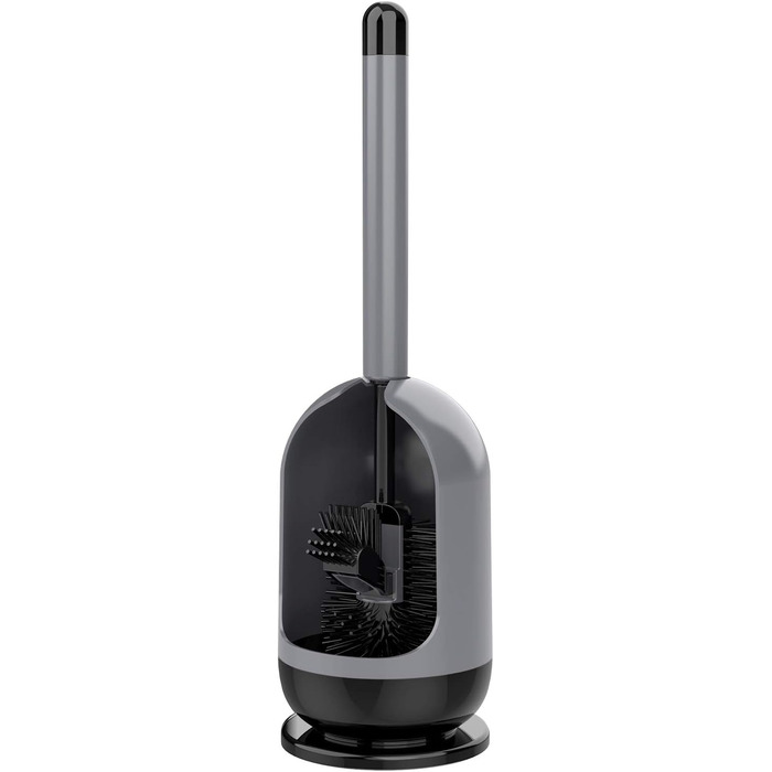 Набір для чищення унітазу Mr.Siga з тримачем, щітка для унітазу з м'якими щетинками, сірий та чорний, 1 шт.