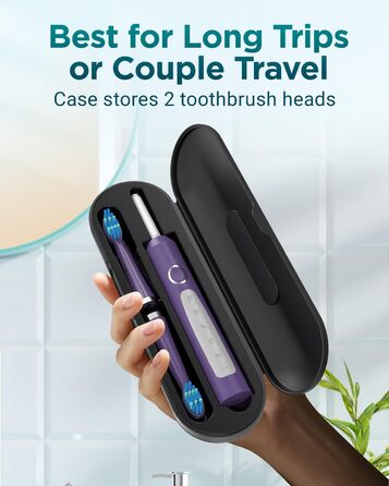 Електрична зубна щітка Sonico з 8 насадок, 5 режимів, для подорожей, фіолетовий колір