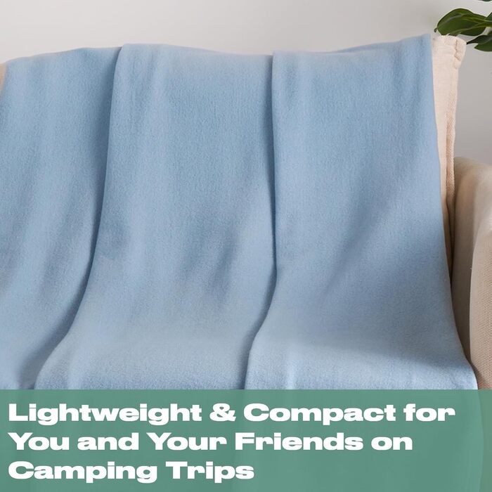 Плед DREAMSCENE з флісу, теплий, м'який, 120 x 150 см, блакитний