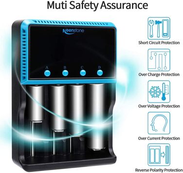Зарядний пристрій Universal для акумуляторів 18650, LCD Smart, 4 слоти, Ni-MH/Ni-Cd AA/AAA, Li-Ion/LiFePO4/IMR 10440-26650