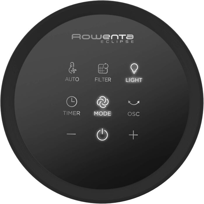 Вентилятор-повітроочисник Rowenta Eclipse QU5030 2-в-1 | Повітряний фільтр, 12 швидкостей, таймер, пульт керування, антрацит