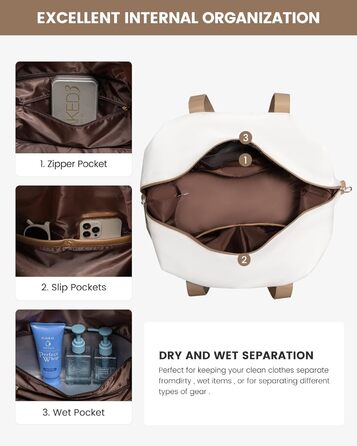 Сумка-мішок LOVEVOOK для жінок, 60L: дорожня, спортивна, для подорожей, з відділенням для взуття (55x42x25cm)