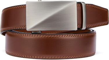 Чоловічий шкіряний ремінь на пряжці, 3,5 см, регульований, для джинсів, комфортна посадка (46-52W, C-tan)