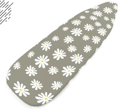 Чохол на прасувальну дошку Encasa XO (125x39 см), термостійкий з підкладкою з повсті 3 мм, сірий Daisy Grey