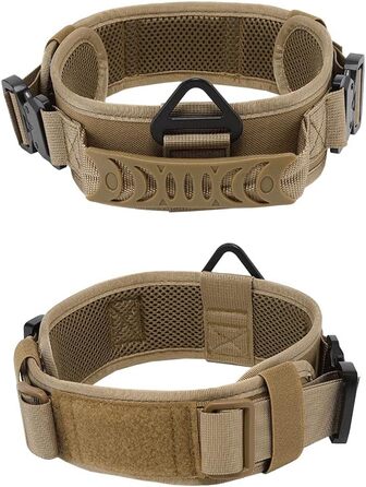 Тактичний нашийник для собак з контролем, 7 см, з двома пряжками, для великих собак (відбиваючий, чорний)