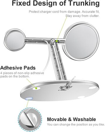 Бездротовий зарядний стенд 2-в-1 EWA для iPhone 13/12 та Apple Watch MagSafe (срібний)