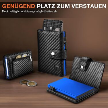 Чоловічий гаманець TENBST з відділом для монет та RFID захистом, Slim Wallet, 10 відділень для карток, помаранчевий