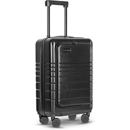 Валіза ETERNITIVE з ABS пластику, Rollkoffer, Reisetrolley, легка з подвійними колесами 360°, валізна коробка з TSA-замком, ручна поклажа (S), чорна