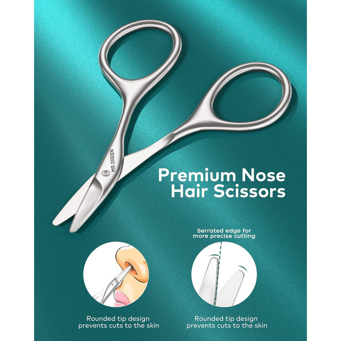 Набір для манікюру Mr.GREEN 3шт: кусачки, пилка, кусачки з захистом від бризок, кейс, для чоловіків та жінок (бежево-блакитний)