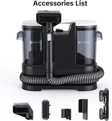 Низькопрофільний пилосос для вологого та сухого прибирання 450W з потужністю всмоктування 13500Pa, для килимів, м'яких меблів, диванів, крісел, сходи, автомобіля, килимків. Білий (чорно-білий)