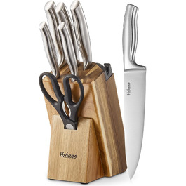 Набір кухонних ножів Messerblock Set: 7 ножів, шкарпетка, точилка, нержавіюча сталь