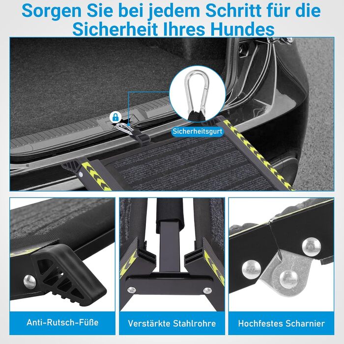 Рампа для собак Extra Breit, для великих собак до 70 кг, алюмінієва, 160 x 44 см