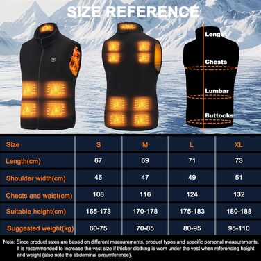 Обогреваемый жилет с аккумулятором 27000mAh 7.4V флисовый жилет, электрический жилет с 13 зонами нагрева, 3 режима температуры, мужской/женский, XL, глубокий черный