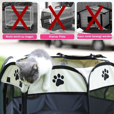 Переносний вольєр для цуценят, вольєр для собак, складаний вольєр для котів, вольєр для цуценят для дому, вольєр для собак, котів, кроликів, 74 x 74 x 43 см (Сірий)