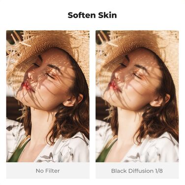 Фільтр K&F Concept з кришкою для об'єктива, серветкою для очищення, захисним фільтром з оптичного скла з 18-шаровим нанопокриттям (Nano Klear) (55mm, Black Mist 1/8)