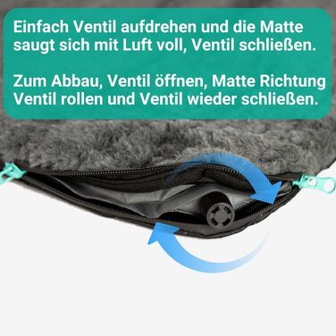 Килимок для собак у подорож: самонадувний килимок, м'який водовідштовхувальний чохол, сумка для перенесення, можна прати в пральній машині, знімний чохол, 100x70x3,5 см, 1080 г, сірий/блакитний